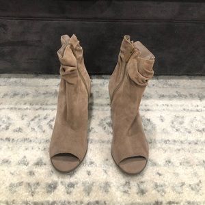 Breckelle’s Peep Toe Suede Zipper Booties!